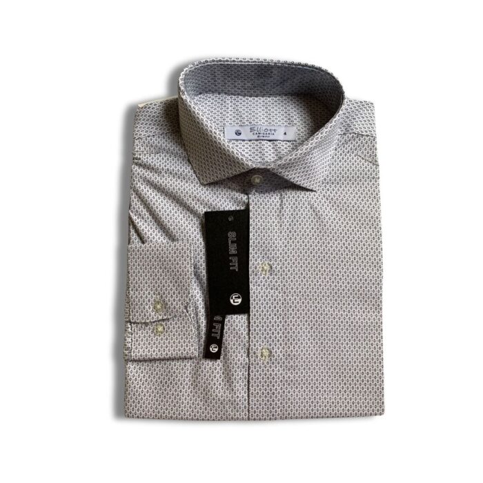 Camisa Elliott Slim Fit – Branca Estampada
