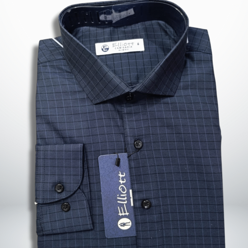 Camisa Elliott Slim Fit – Azul Xadrez